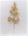 1. stk. Guldfarvede grene med blade. Glitter/glimmer. Ca. længde 30 cm.